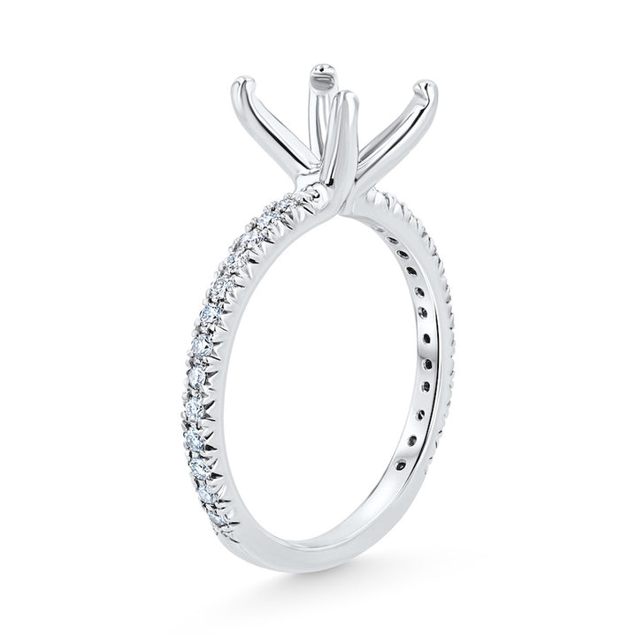 Pave 0.18 Carat Diamond Platinum Engagement Ring Setting