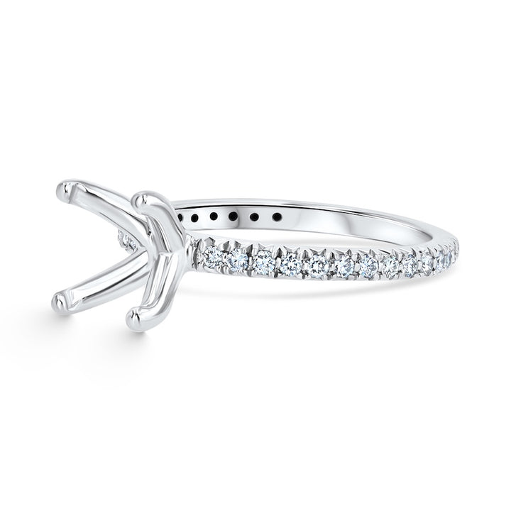 Pave 0.18 Carat Diamond Platinum Engagement Ring Setting