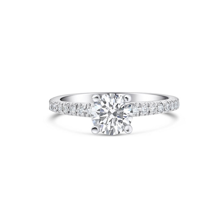 Pave 0.18 Carat Diamond Platinum Engagement Ring Setting