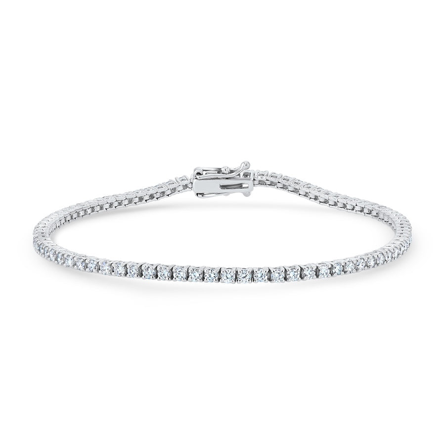 2.04 Carat Lab-Grown Diamond 14K White Gold Tennis Bracelet