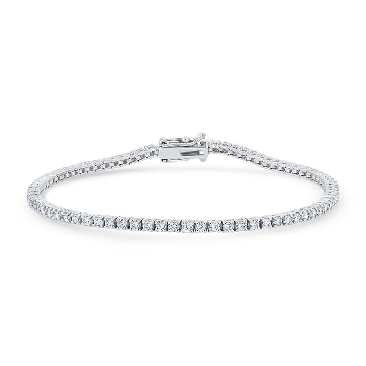 2.04 Carat Lab-Grown Diamond 14K White Gold Tennis Bracelet