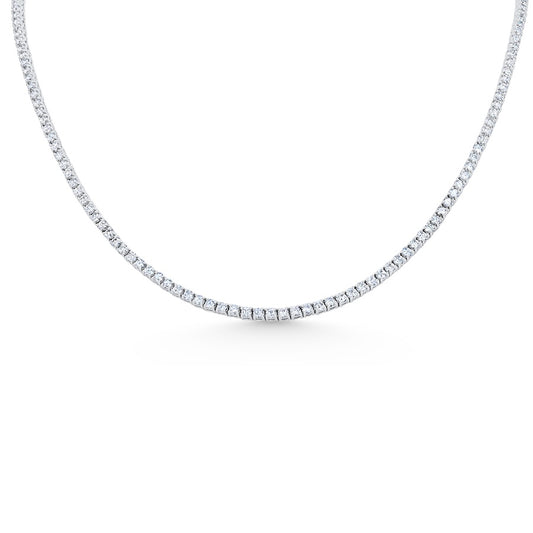 6.33 Carat Lab-Grown Diamond Straight Line 14K White Gold Tennis Necklace