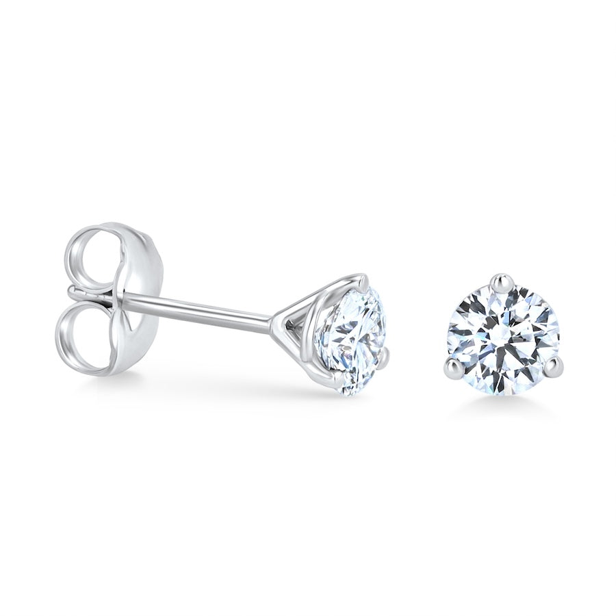 0.65 Carat Lab-Grown Diamond Martini 14K White Gold Stud Earrings