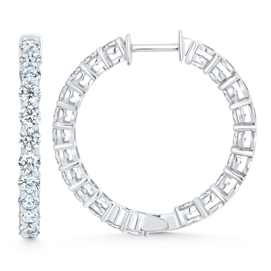 3.23 Carat Inner-Outer Diamond Hoop Earrings