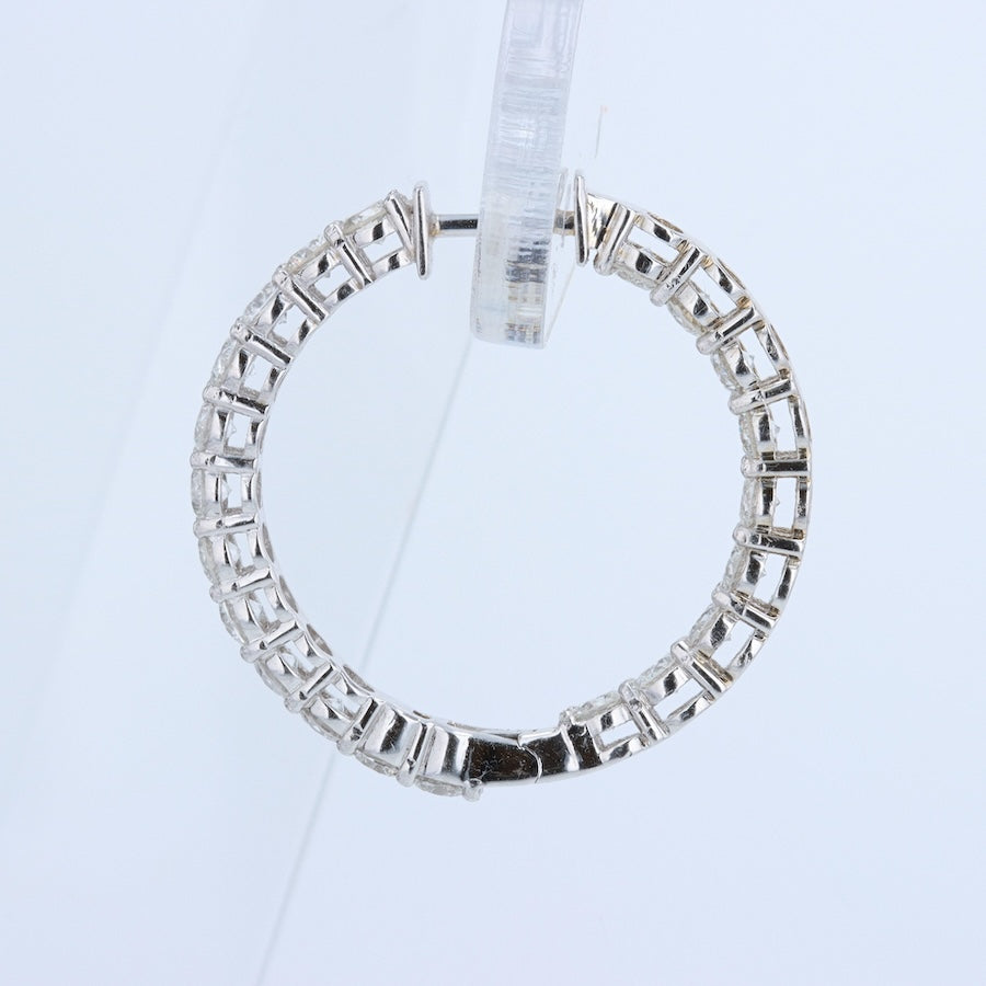 3.23 Carat Inner-Outer Diamond Hoop Earrings
