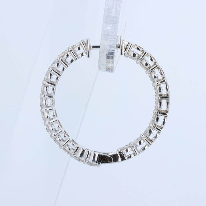3.23 Carat Inner-Outer Diamond Hoop Earrings