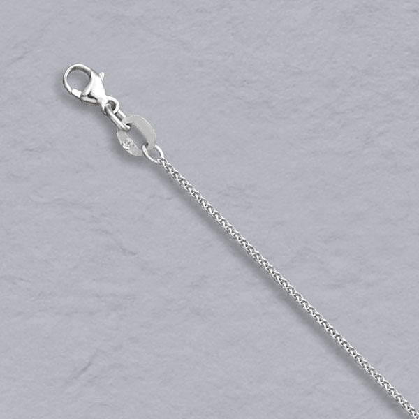 14 Karat White Gold 18 Inch Wheat Chain