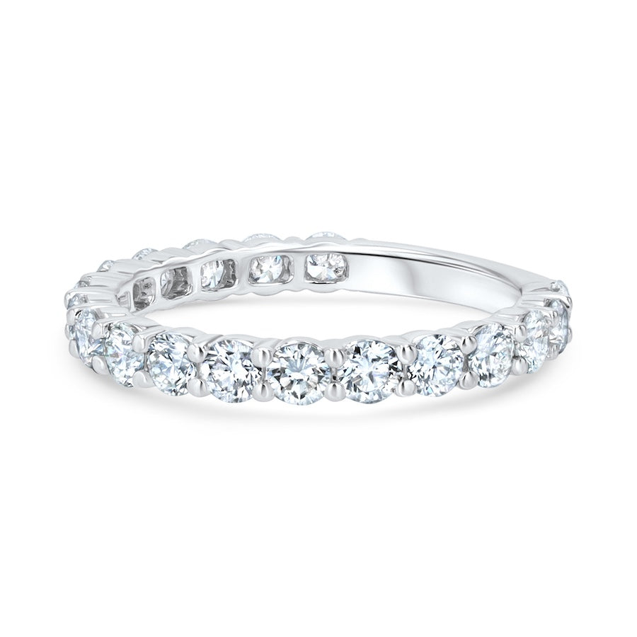 1.31 Carat Diamond Shared-Prong 18K White Gold Wedding Band