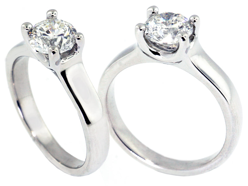 Arista Platinum Solitaire Engagement Ring Setting - Medium