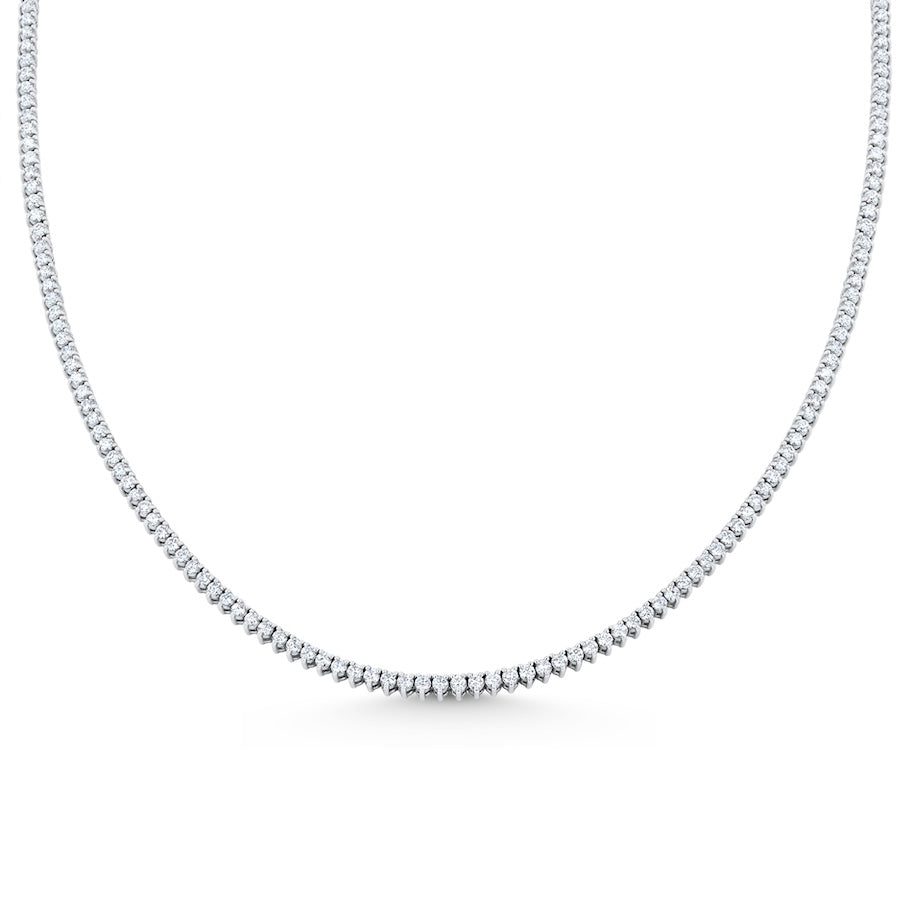 4.87 Carat Diamond 14K White Gold Three-Prong 16" Tennis Necklace