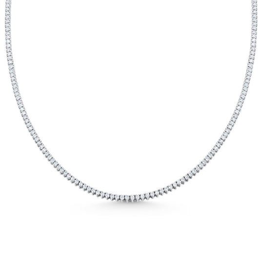4.87 Carat Diamond 14K White Gold Three-Prong 16" Tennis Necklace