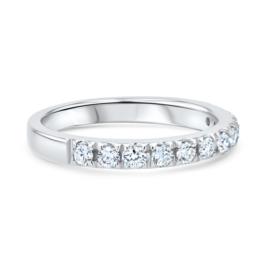 Eleven-Stone 0.42ct Diamond Split-Prong Platinum Wedding Band