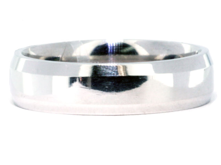 6mm Platinum Beveled-Edge Men's Wedding Band