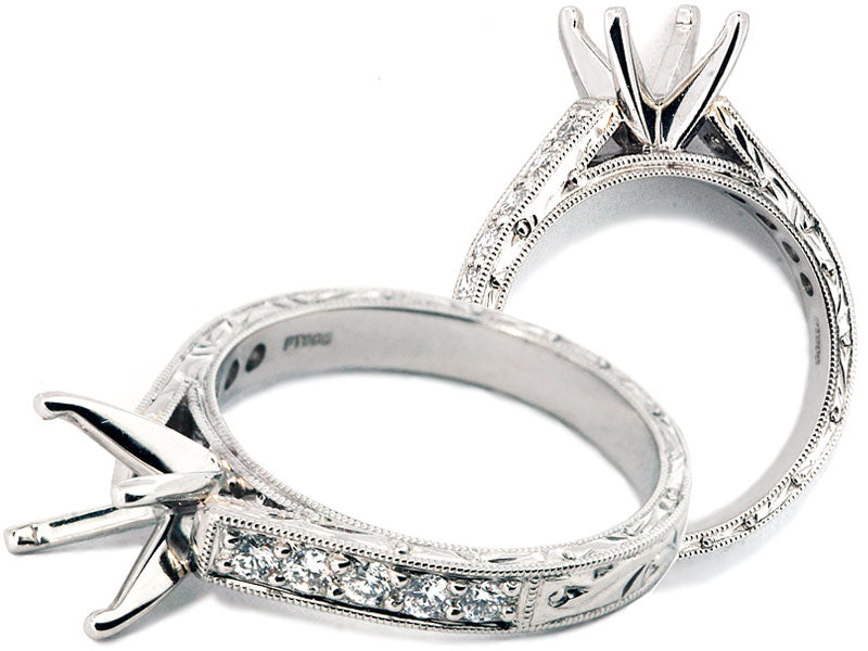 Platinum Cathedral-style Engagement Ring Setting