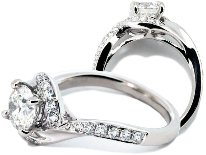Platinum Twist Diamond Engagement Ring Setting