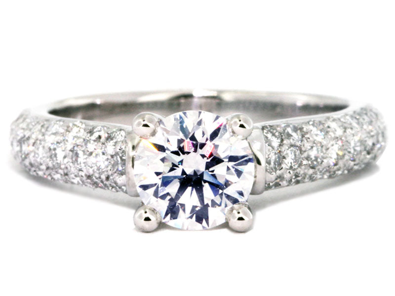 Classic French Pave Diamond Engagement Ring  Setting