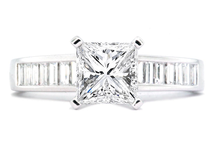 Platinum Single Row Channel Set Ring Setting