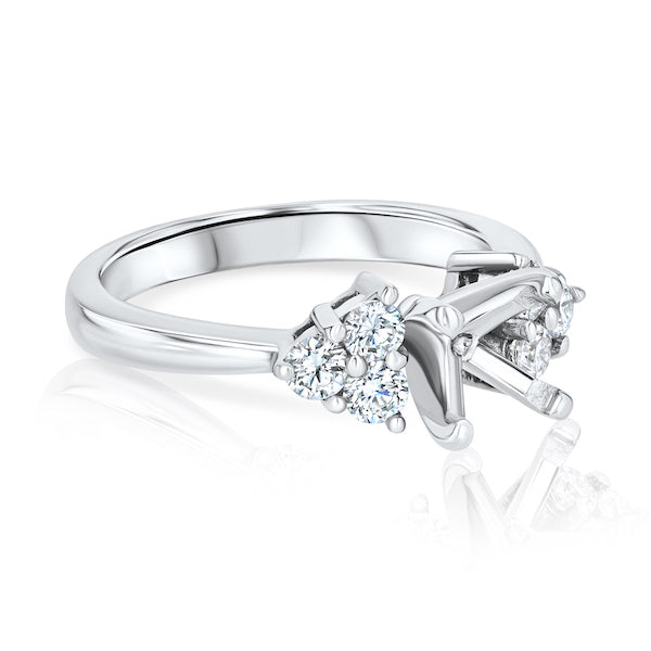 Seven-Stone Diamond Platinum Engagement Ring Mounting