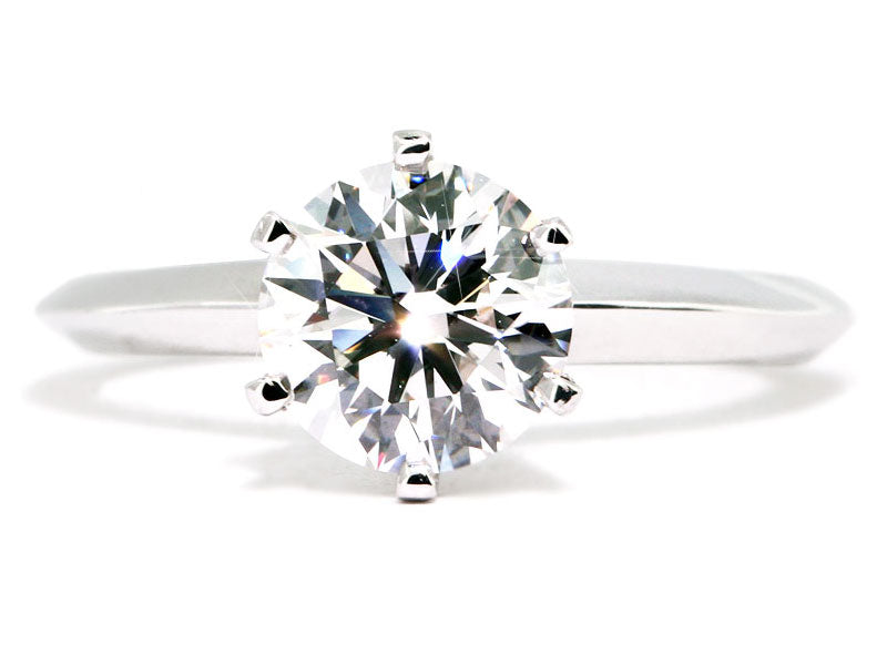 Platinum knife edge diamond solitaire engagement ring setting