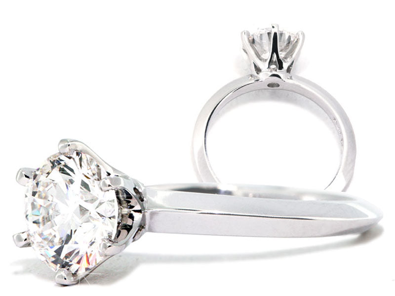 Platinum knife edge diamond solitaire engagement ring setting