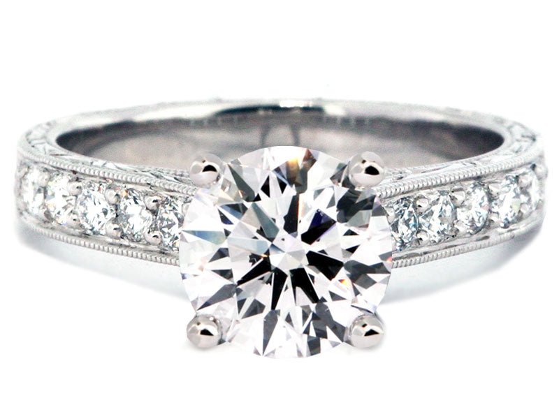 Platinum Cathedral-style Engagement Ring Setting