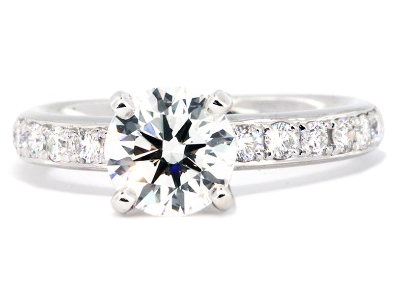 Platinum Channel and Prong Set Diamond Engagement Ring Setting