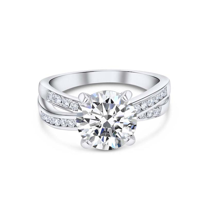 Over-Under 0.40 Carat Diamond Platinum Channel-Set Engagement Ring Setting