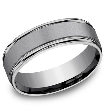 7mm Satin-finish and High-polish Tantalum Men's Wedding Band
