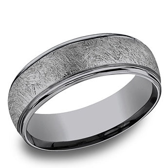 6.5mm swirl-brushed high-polish Tantalum Men's Wedding Band