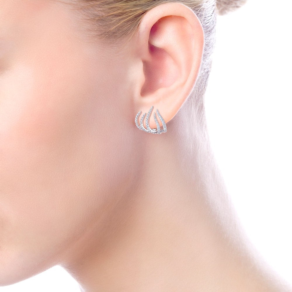 Vine Huggie Diamond Earrings