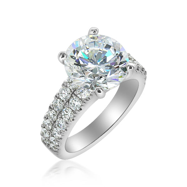 The "Avaline" double-row platinum diamond engagement setting