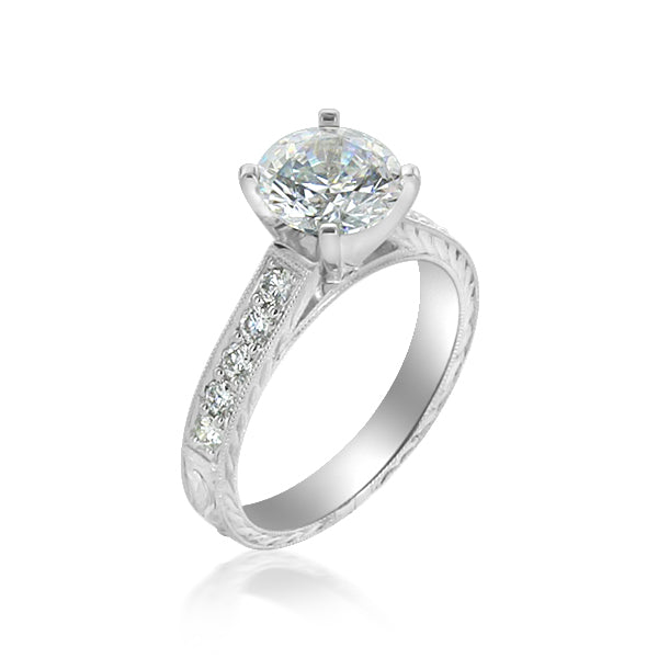 Platinum Cathedral-style Engagement Ring Setting