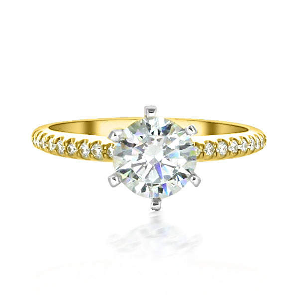 18kt Yellow Gold Washington Diamond Collection Engagement Ring Setting with Platinum Head