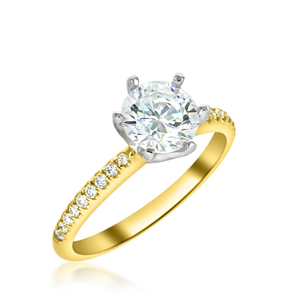 18kt Yellow Gold Washington Diamond Collection Engagement Ring Setting with Platinum Head