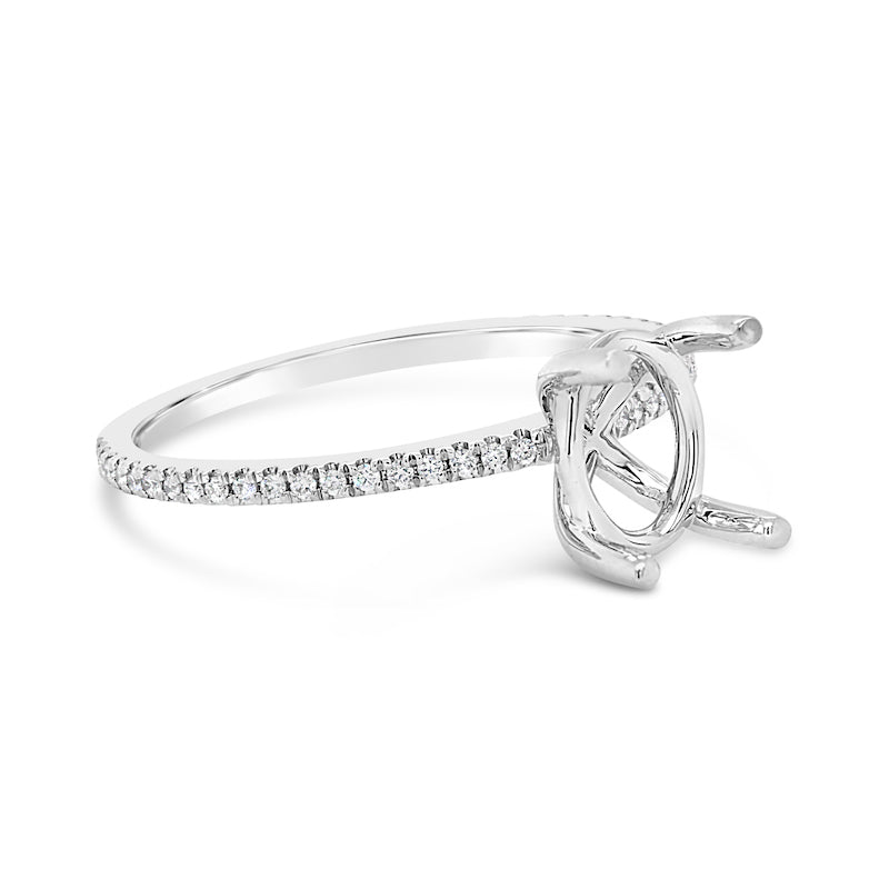 Armadani 18kt White Gold Straight Line Diamond Engagement Mounting