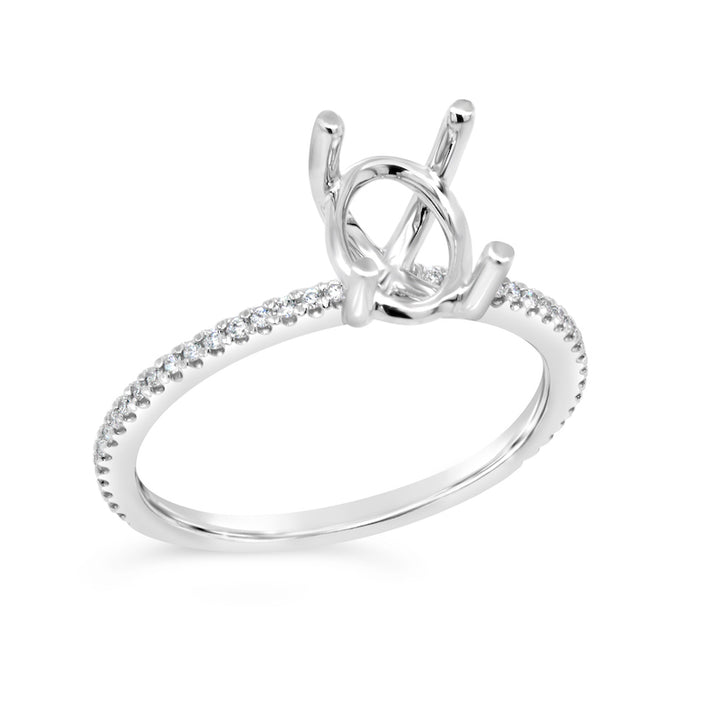 Armadani 18kt White Gold Straight Line Diamond Engagement Mounting