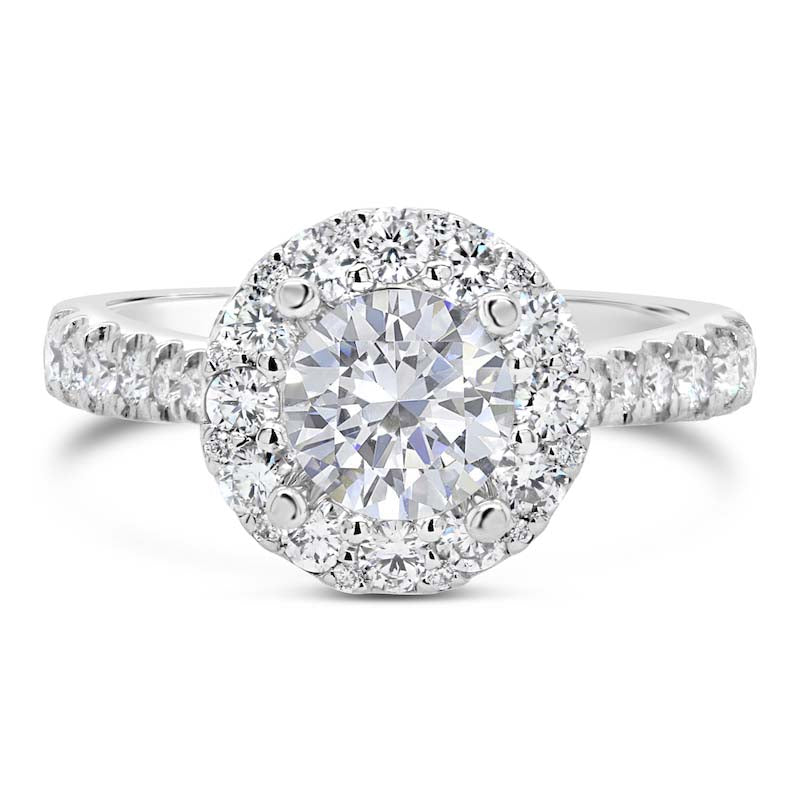 Platinum Distinctive Halo Prong Engagement Setting