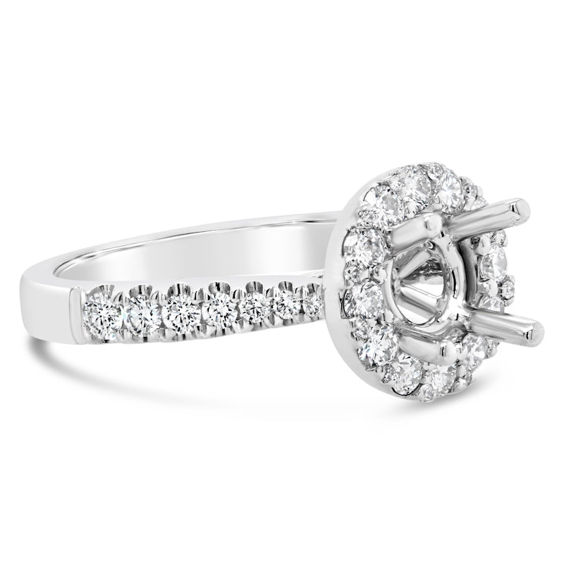 Platinum Distinctive Halo Prong Engagement Setting