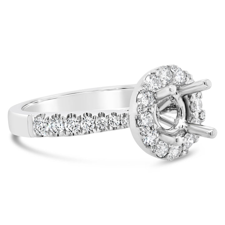 Platinum Distinctive Halo Prong Engagement Setting