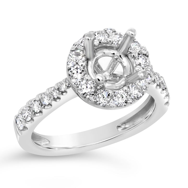 Platinum Distinctive Halo Prong Engagement Setting