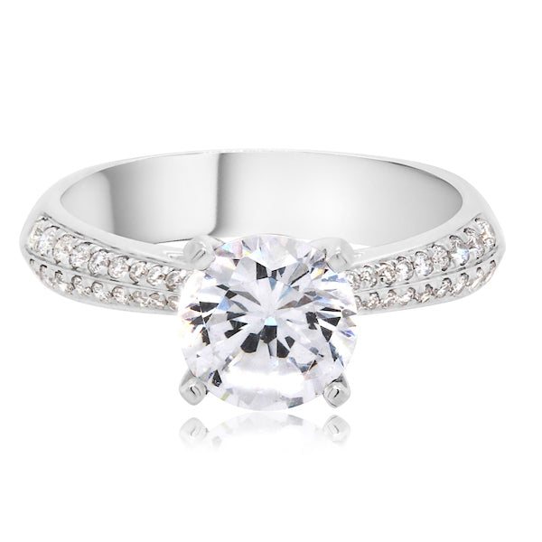 Platinum Knife Edge Pave Engagement Ring Mounting