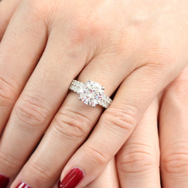 The "Avaline" double-row platinum diamond engagement setting