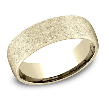 Stylish Swirl Finished 14K Yellow Gold Band