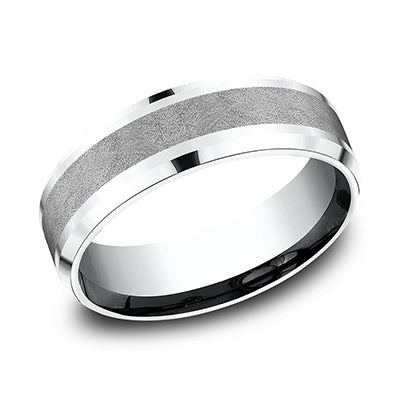 7mm 14KW & Tant Drop Bevel Swirl Center Men's band