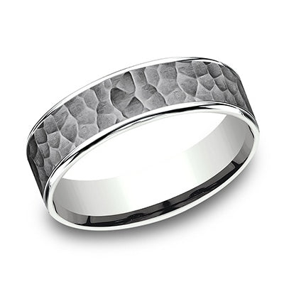 White Gold and Tantalum Wedding Band