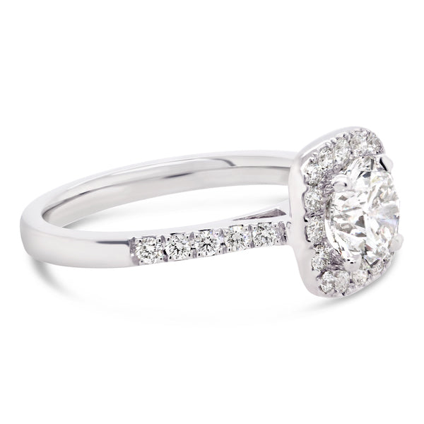 Jemma Cushion Shape Halo Platinum Diamond Engagement Ring Setting