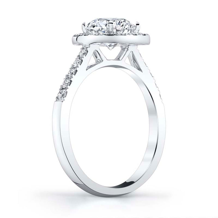 Jemma Cushion Shape Halo Platinum Diamond Engagement Ring Setting