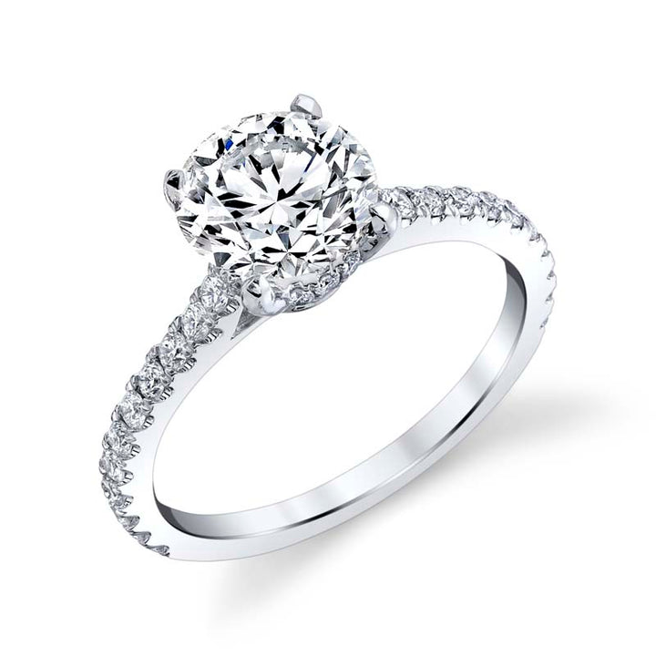 Luna Hidden Halo Platinum Diamond Engagement Ring Setting