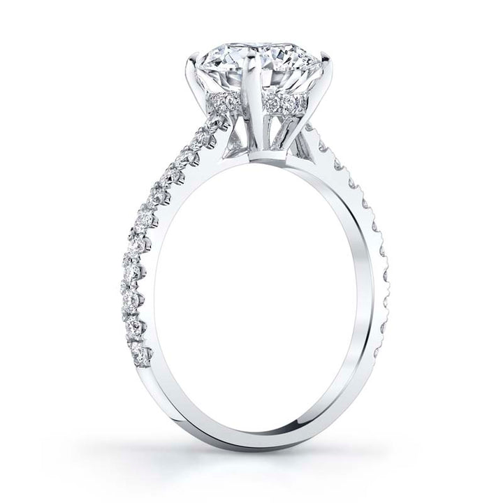 Luna Hidden Halo Platinum Diamond Engagement Ring Setting