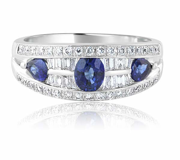 18kwg Sapphires 3=1.16 & Dias 54=.48 Band